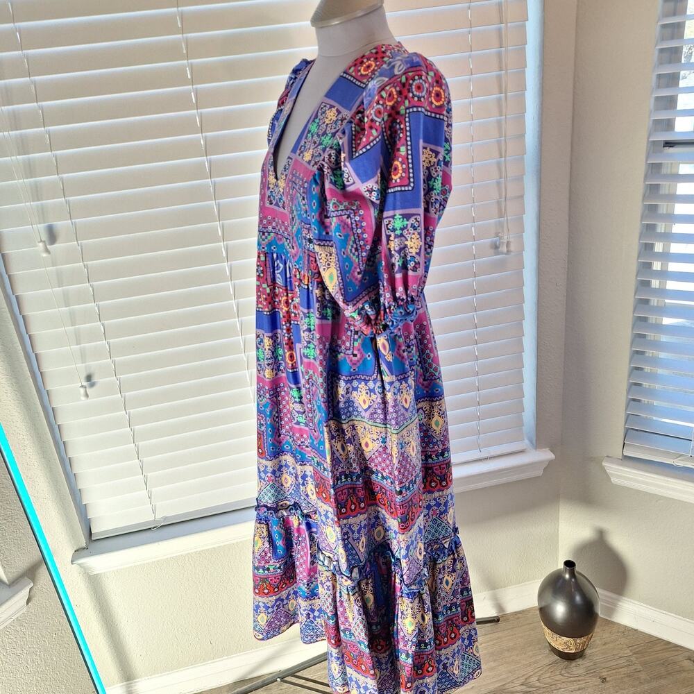 Hunter Bell New York Size M Short Sleeve Boho Maxi Dress - Picture 12 of 13